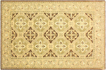 handmade Transitional Kafkaz Chobi Ziegler Brown Green Hand Knotted RECTANGLE 100% WOOL area rug 4 x 7